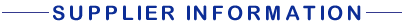 Supplier Information Header